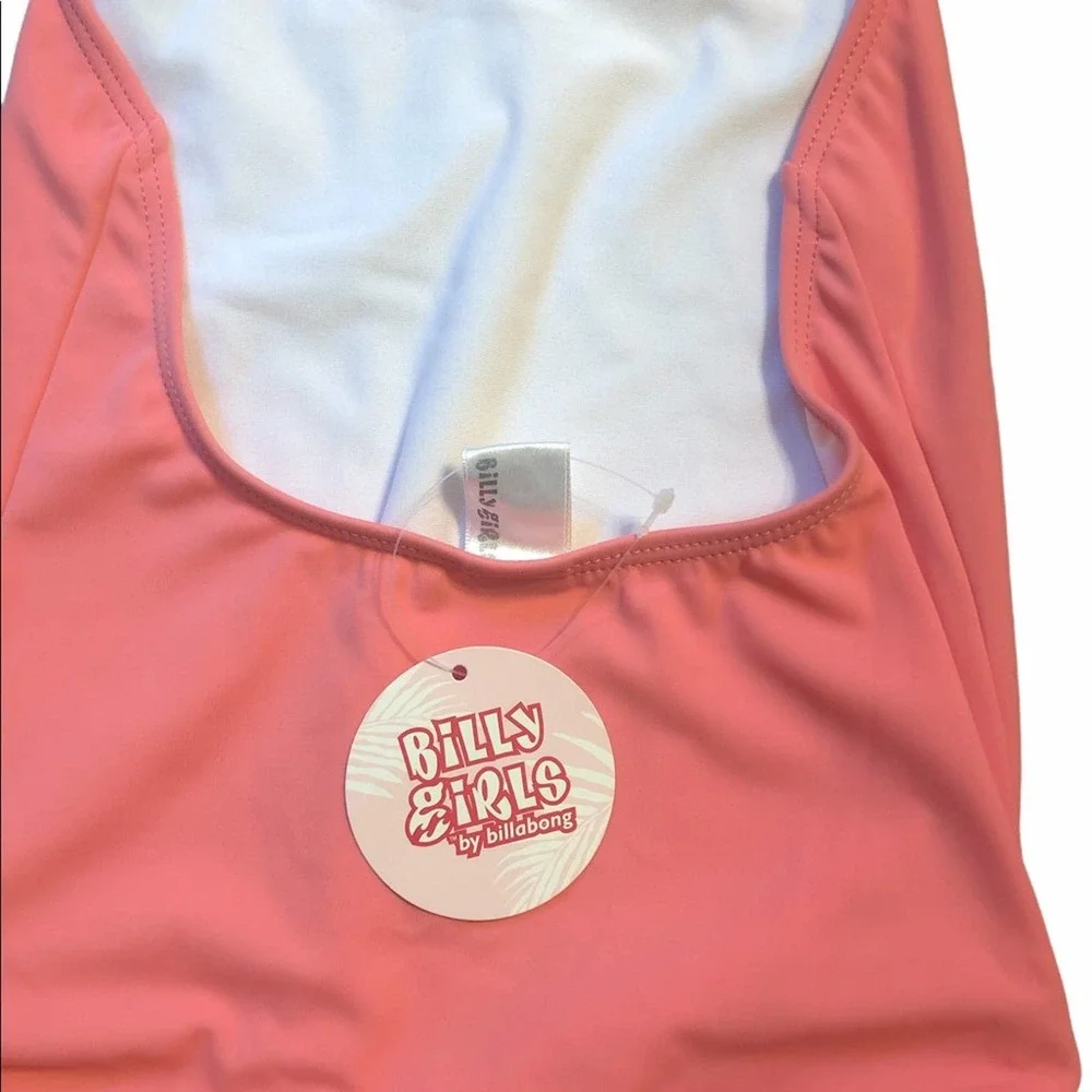 NWT Girls One‎ Piece Billabong Swimsuit Pink 10